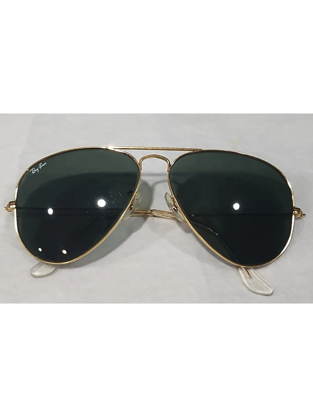 Ray Ban B&L Vintage Gold Metal Green Aviator Sunglasses 58-14 USA Exc Lenses